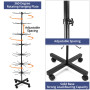 QWORK® Présentoir rotatif en métal à 7 niveaux pour chapeaux, bijoux, chaussettes et foulards en soie, avec roulettes