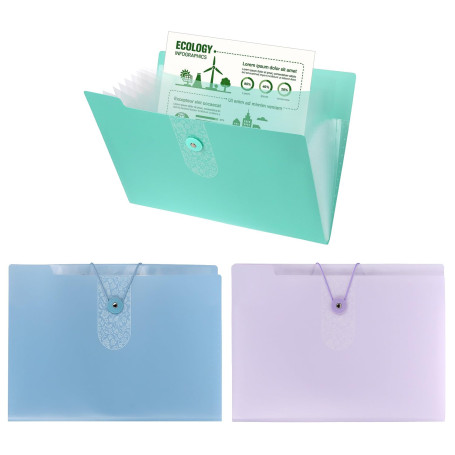 QWORK® Lot de 3 Trieur Document A4 à 12 Pochettes