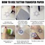 Lot de 110 feuilles de papier transfert pour tatouage - Papier de transfert pour tatouage - Design 4 couches - Papier transfert