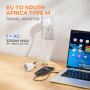 Bigfish Adaptateur Afrique du Sud 2 Pièces, Adaptateur de Voyage France vers Afrique du Sud, Adaptateur de Voyage Type M – Europ