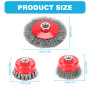 Lot de 8 brosses métalliques pour meuleuse d'angle - 75 mm et 100 mm - Pour meuleuse d'angle - Filetage M14 x 2 - Pour meuleuse
