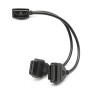 Voiture 16 Broches OBDII mâle à Deux Femelles Adaptateur de connecteur de câble d'extension Adapt