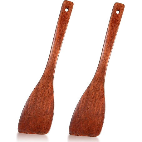 Spatule de cuisine en bois à long manche de 33 cm