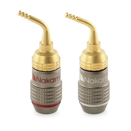 Nakamichi FanLock fiche banane à broche de 2mm plaquée or 24K 10 AWG - 18 AWG Calibre 4 mm pour haut-parleurs Amplificateur Hi-F