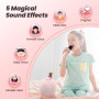 GlasFlength Machine de Karaoké, Karaoke Enfant avec 2 Micros sans Fil Enceinte Karaoke avec Magique Voix Change et LED Lumière Q