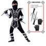 Spooktacular Creations Ensemble de costumes Silver Ninja Deluxe avec accessoires en mousse Ninja jouets pour enfants Kung Fu Out