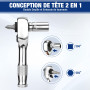 WORKPRO Mini Clé à Cliquet et Jeu d'Embouts de Tournevis, 1/4" Clé à Cliquet à Double Tête, 3/8" Cliquet Court à Tête Flexible, 