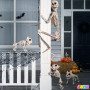 JOYIN Squelette d'halloween réaliste Taille réelle de 1,5 m avec articulations Mobiles pour décoration d'intérieur et d'extérieu