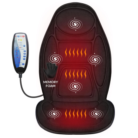 SNAILAX Siège de Massage Chauffant en Mousse à Mémoire - Coussin de Siège Massant pour Dos