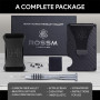 ROSSM Portefeuille pour Hommes avec Blocage RFID - Porte-Cartes de crédit Minimaliste en Fibre de Carbone et métal pour Hommes a