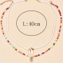 Carufin ensemble de deux pièces bohème coloré perles collier arc - en - ciel coquillage femme et fille bijoux