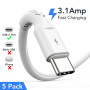 [Lot de 5] Câble USB A vers USB Type C 3A Charge Rapide Cable USB C Android Auto pour Samsung Galaxy A12