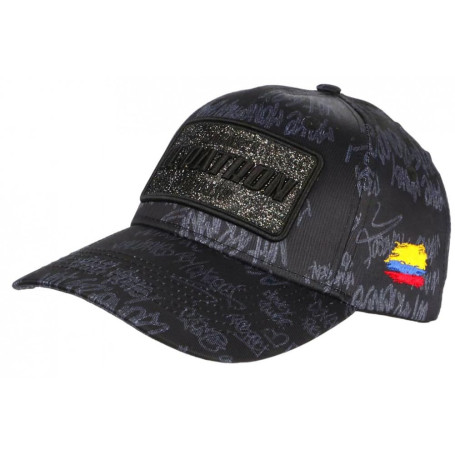 SKR Casquette El Patron Noire et Grise Print Streetwear Colombia Baseball - Taille Unique - Noir