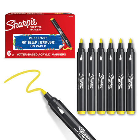 Sharpie Marqueurs Créatifs feutres acrylique | Pointe ogive | Feutres de coloriage adulte à base d’eau idéal pour coloriage myst