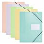 OXFORD Lot de 12 Protège-Documents avec Elastique School Life A4 80 vues / 40 Pochettes Couverture Polypro Coloris Pastels Assor