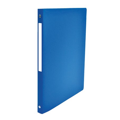 Classeur Neutre A4 Dos 20mm 4 Anneaux Ronds Couverture Polypro Bleu