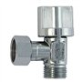 Robinet d'arret équerre - ROUSSEAU - 3/8 mâle/femelle - 1/4T - Laiton chromé