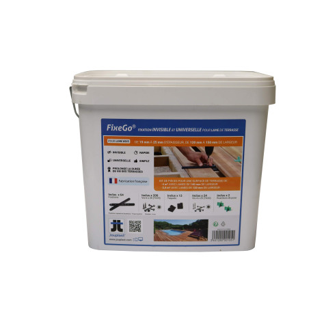 FIXEGO® FIXATION INVISIBLE POUR LAME DE TERRASSE EPAISSEUR 19-25 mm
