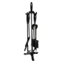 Oxeo Ensemble Outils de cheminée Acier forgé - Support d'outils Pince à feu Pelle Brosse Tisonnier