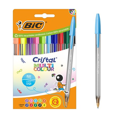 BIC Cristal Multicolour Stylos-bille Pointe Large (1
