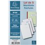 Exacompta - Réf. 13281SE - Lot de 5 manifolds FACTURES - sous film - 50 feuillets numérotés et autocopiants - triplicatas (1 ori