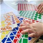 CLEOPATRE – Gommettes Autocollantes Triangles – 8 couleurs – Paquet de 8 feuilles (1024 stickers)