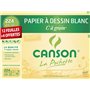 Canson Pochette Papier à dessin C à grain 12 feuilles + 4 offertes 224g 24 x 32 cm Blanc