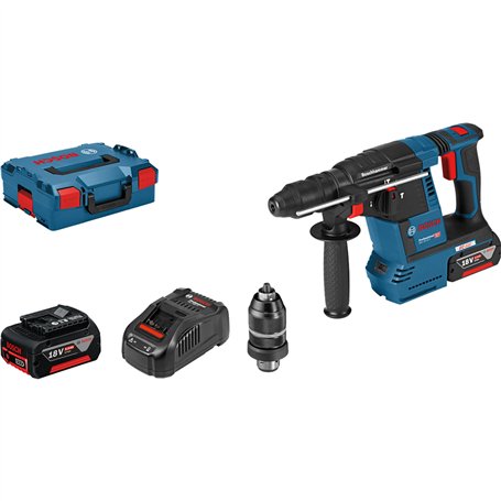 Bosch Professional 18V System GBH 18V-26 F - Taladro percutor inalámbrico (2 baterías x 5.0 Ah