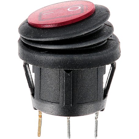 Restagraf - Interrupteur Électrique à Bascule Étanche à Lumière Rouge - 3 Broches - Connexion Cosse Plate - Trou de Diamètre 20