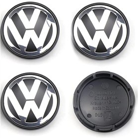 4 pièces Cache Moyeux pour Volkswagen VW 65mm Cache Moyeu Aluminium+ABS Cache de Roue Centrale ABS Accessoires de Voiture