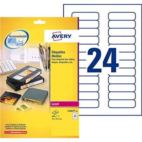 Avery - Pochette de 600 Étiquettes Autocollantes pour Cartouche numérique