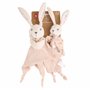 DODO D'AMOUR - Duo Doudou de Séparation - Lapin - 053051 - Beige - Enfant - Parent - Cadeau Naissance - Peluche - Bébé - Doux - 