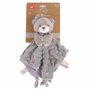 DODO D'AMOUR - Doudou Carré - Ours - 053932 - Gris - Polaire Alvéolée - Cadeau Naissance - Peluche - Bébé - Doux - Lavable en Ma