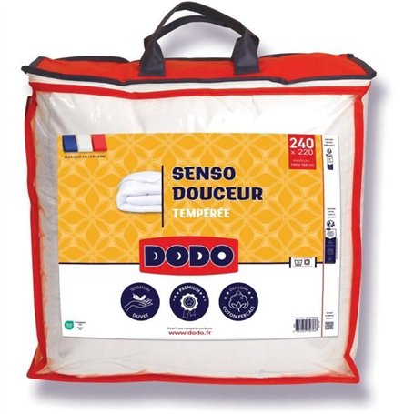 DODO - Couette tempérée 350 g/m² - SENSO DOUCEUR - 220 x 240 cm - Blanc