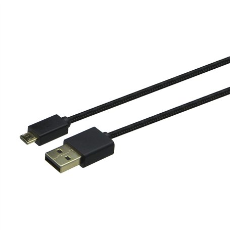 Konix Mythics Câble de charge premium 4 m pour manette DualShock PS4 - Connecteurs plaqués or - Noir