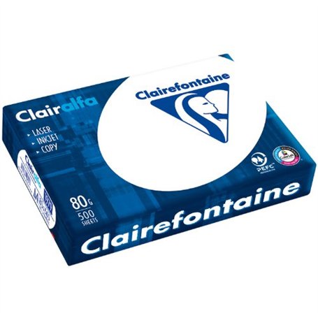 CLAIREFONTAINE Lot de 5 Ramettes de 500 feuilles de papier A4 80g EFC blanc