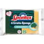 Spontex - Gratte-Eponge Eclats Minéraux - Vaisselle Grattantes Vertes Avec Minéraux De Silice - 1 X 4 Éponges
