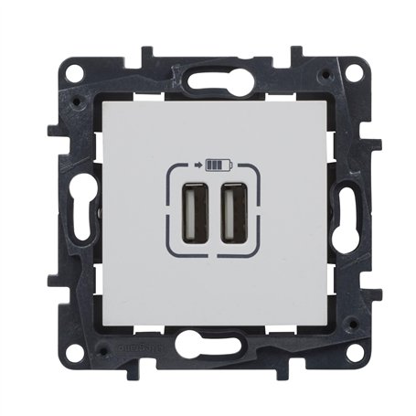 LEGRAND Chargeur double USB type A composable pour installation encastrée