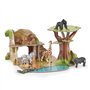 Papo - Mini Savane Environnement Display, Monde des Animaux Sauvages Multicolore pour Enfants dès 3 Ans - Exploration de la Biod