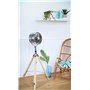 Bigben Ventilateur 80W Design Rétro sur Pied, Trépied en Bois, 3 Vitesses, Hauteur Ajustable et Tête Orientable Chromée pour un 