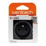 Prise simple 2P+T encastrable - à composer - métal Noir brossé - Kouro - Zenitech