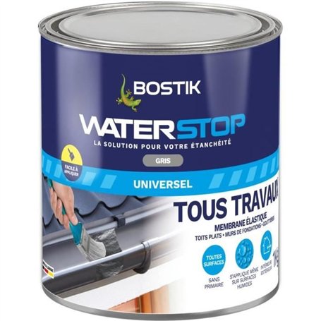 Membrane d'étanchéité - BOSTIK - Waterstop - Réparation fuites - Pot 1 kg - Gris