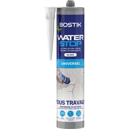 Membrane d'étanchéité - BOSTIK - Waterstop - Réparation fuites - Cartouche 290 ml - Blanc