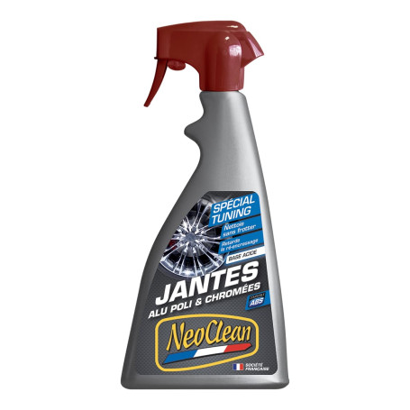 NeoClean Nettoyant Jantes Alu Poli & Chromées - Spécial Tuning - Formule à Base Acide - Pulvérisateur 500 ML - Nettoie sans Frot