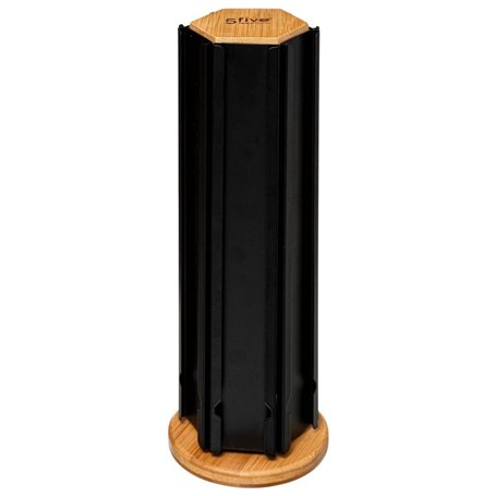 Five - Porte Capsules Expresso Rotatif en Bambou et Métal Noir capacité 60 Capsules