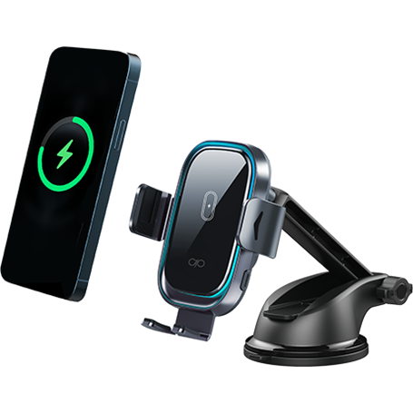 Chargeur sans fil voiture 15W Qi Support Pare-brise / Tableau de bord Noir + Garantie à vie Force Power Lite