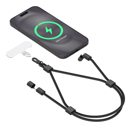 Câble de charge Dragonne 3A PD 60W Noir + Garantie à vie Force Power