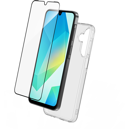 Pack 2 en 1 Coque Samsung Galaxy A17 4G/5G Souple Transparente + Protège écran 2.5D + SmartFrame™ - Certifié GRS Bigben