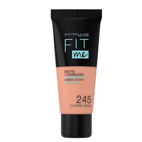 Maybelline New-York - Fond de teint Fluide Fit Me Matte & Poreless - Peaux normales à grasses - Teinte : 245 Beige Classique - 3