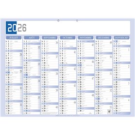 Exacompta - 34202E - Calendrier Bicolore - 43 x 33,5 cm - Semestriel 2026 - Coloris bleu et gris Exacompta - 34202E - Calendrier Bicolore - 43 x 33